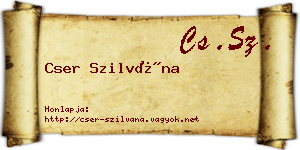 Cser Szilvána névjegykártya